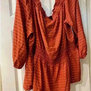 Lane Bryant Women's Boho Pullover Top Rust New size 22/24‎